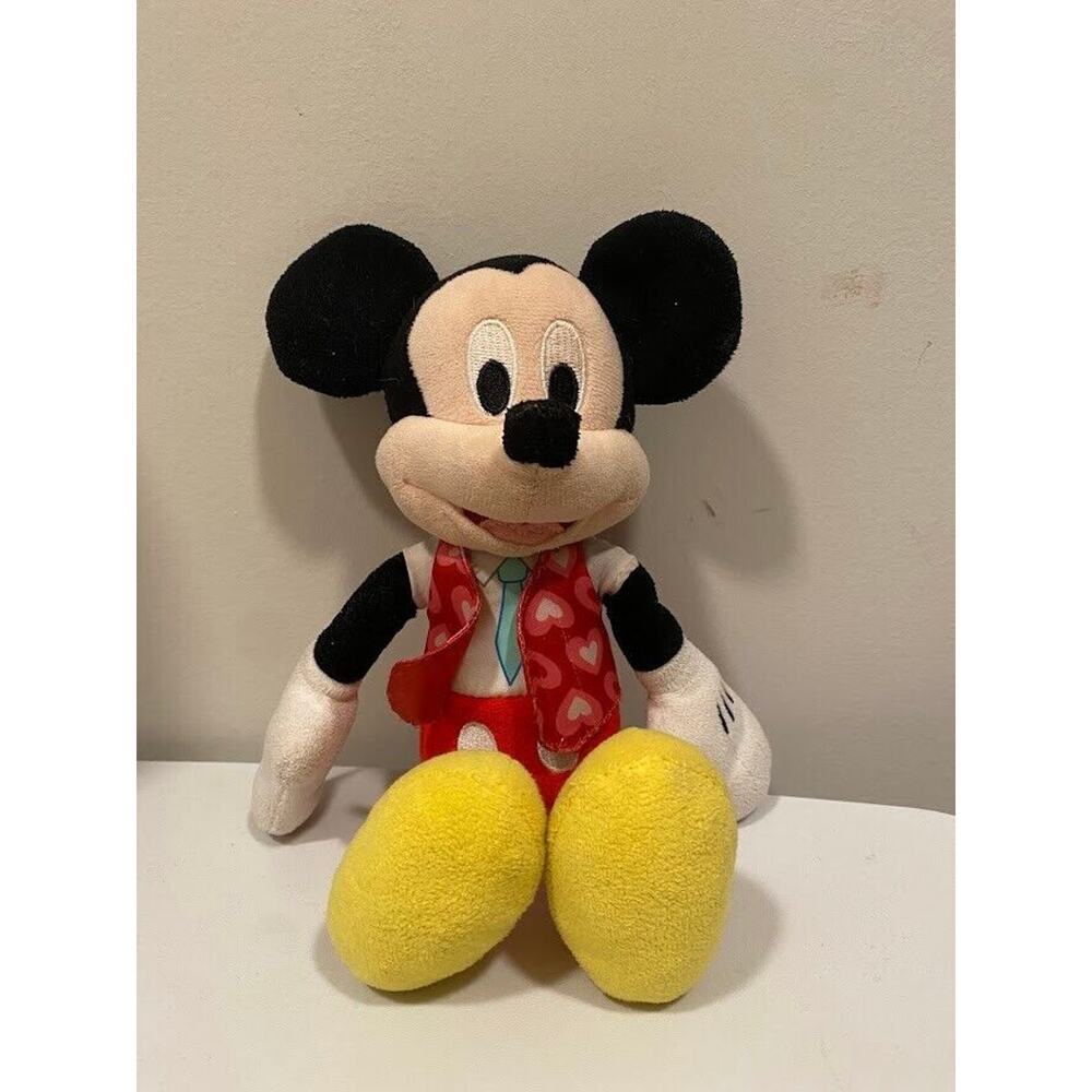 Disney Valentine’s Mickey Mouse 10” Heart Vest Stuffed Plush Toy Collectible